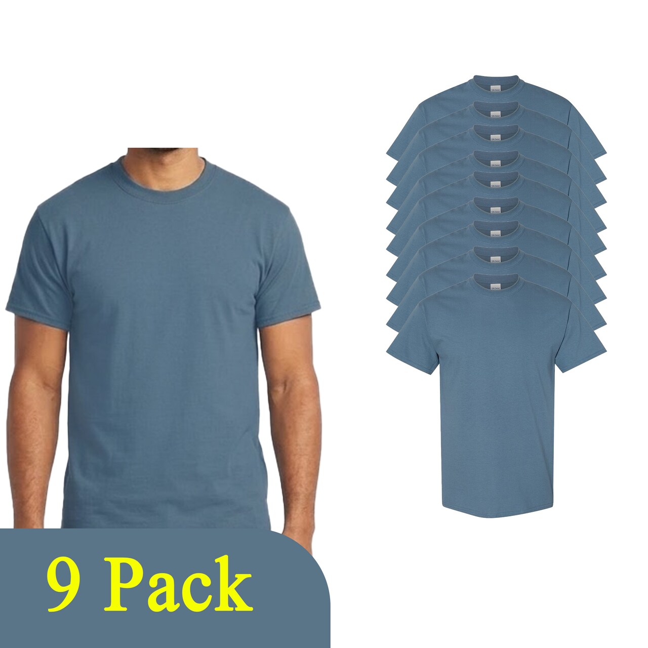 Gildan Heavy Cotton DIY Indigo Blue T-Shirt, Adult's Craft Blanks Multi Pack Tee